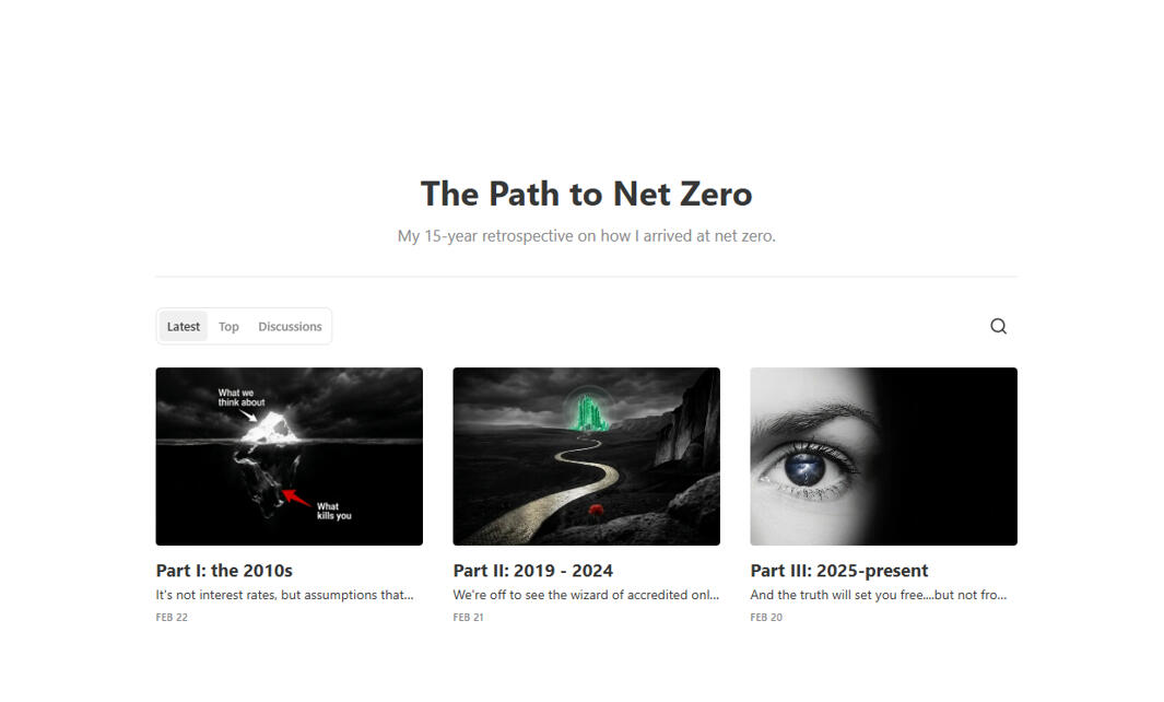 The Path to Net Zero - My 15-year retrospective on how I arrived at net zero.