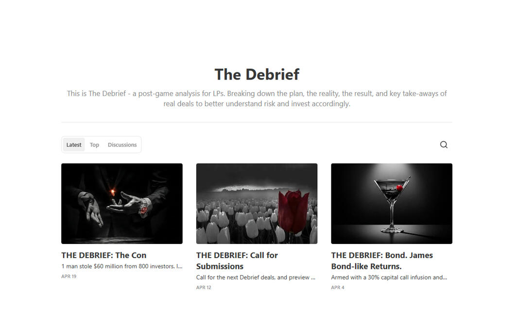 The Debrief - a post-game analysis for LPs.